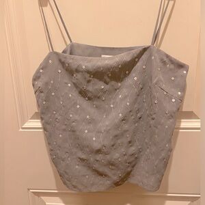 Parisian Signature ladies crape tank top. Grey. Size 12